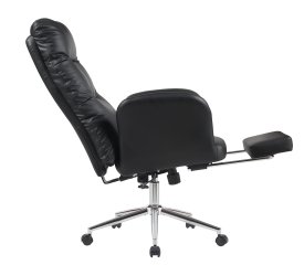 Кресло руководителя TopChairs Solid с оттоманкой черный