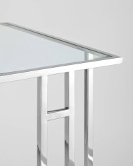 Журнальный столик 50*32 БОСТОН прозрачное стекло сталь серебро