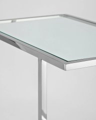 Журнальный столик 50*32 БОСТОН прозрачное стекло сталь серебро