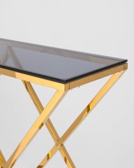 Консоль ИНСИГНИЯ 115*30 золото стекло smoke