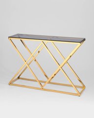 Консоль ИНСИГНИЯ 115*30 золото стекло smoke