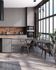 Стул TOLIX ARM WOOD с подлокотниками черный