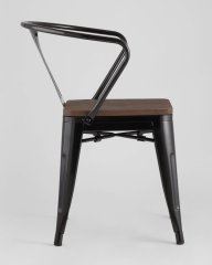 Стул TOLIX ARM WOOD с подлокотниками черный