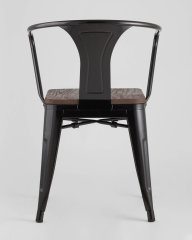 Стул TOLIX ARM WOOD с подлокотниками черный