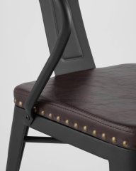 Стул TOLIX ARMS SOFT с подлокотниками черный матовый