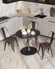 Стул TOLIX WOOD черный глянцевый