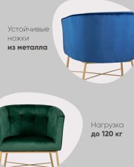 Кресло Шале велюр синий