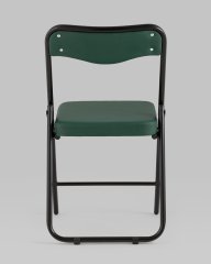 Складной стул Джонни экокожа зелёный каркас черный матовый
