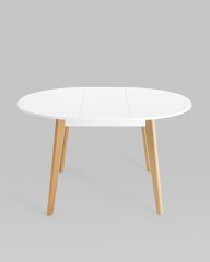 Стол Rondo 100-135*100 бук/белый