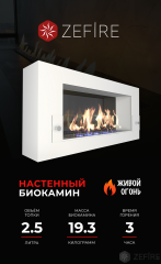 Биокамин Orion 900 белый со стемалитом и стеклом