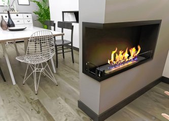 Биокамин Contour угловой 900 левый (Estetic Flame)