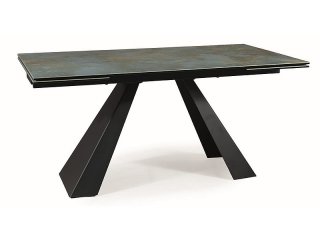 Стол обеденный Signal SALVADORE Ceramic 160 (бирюзовый Ossido Verde/черный мат)