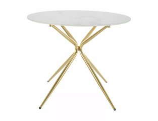 Стол обеденный Signal AZALIA Ceramic 90 (белый/золотой)