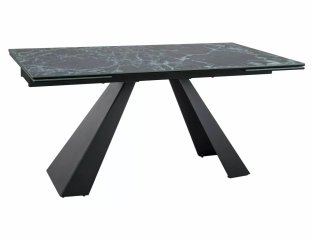 Стол обеденный Signal SALVADORE Ceramic 160 раскладной (Verde Alpi морской/черный мат)