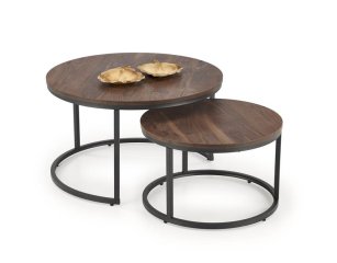 Комплект Halmar JAVA, 2 стола журнальных (орех/черный)