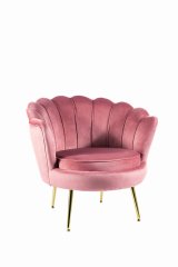 Кресло SIGNAL CAMELLIA Velvet Bluvel 52 (античный розовый/золотой)