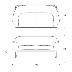 Диван Tiffany Tonin Casa Modern Italy 190 x 82 x 80h nc64473