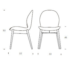Стул Sorrento Esprit Tonin Casa Modern 53 x 52 x 85h nc65054