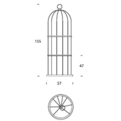 Стеллаж Tweet Tonin Casa Modern 155h x ø57 nc57101