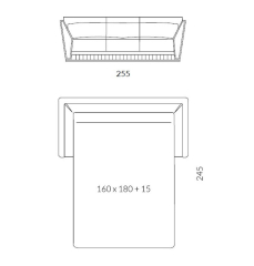 Диван-кровать 3-местный Gunel Keoma Luxury 255 x 112 x 88h nc68655