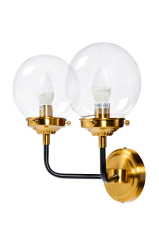 Бра латунь с 2мя стеклянными плафонами K2KG0521W-2