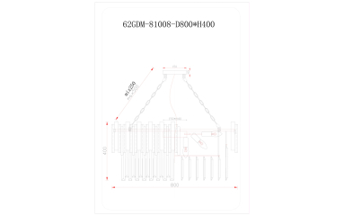 Люстра с кристаллами (золото) 62GDM-81008-540