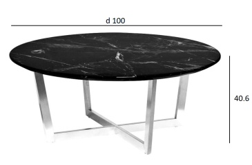 Стол журнальный круглый (искусственный мрамор), 40,6 см 33FS-CT2029-BBS