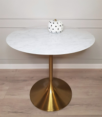 Стол обеденный белый Tulip Marble Brass