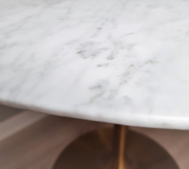 Стол обеденный белый Tulip Marble Brass