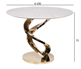 Стол обеденный Cappucino Royal белый/золото 33FS-DT10075-PG