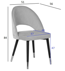 Стул велюровый пепельно-розовый 30C-1228F LPI