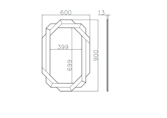 Зеркало в зеркальной раме с 8ю гранями 50SX-23023